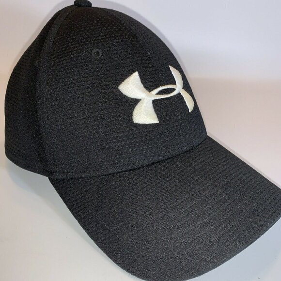 Under Armour Flexfit Heat Gear Black Hat/Cap Breathable Size Medium/Large - Picture 6 of 8